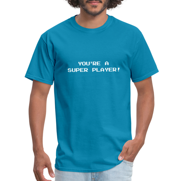 You're a super player! - Mario - Men's T-Shirt - turquoise