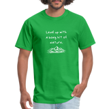 Level up with a bong hit of nature - Jerry - Rick and Morty - Men's T-Shirt - bright green