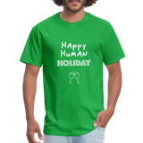 Happy human holiday - Rick and Morty - Men's T-Shirt - bright green