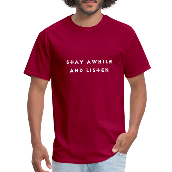 Stay Awhile and Listen - Diablo - Men's T-Shirt - dark red