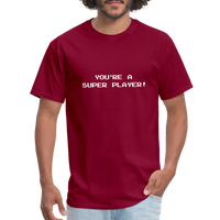 You're a super player! - Mario - Men's T-Shirt - burgundy