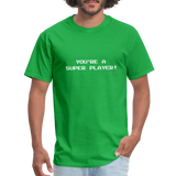 You're a super player! - Mario - Men's T-Shirt - bright green