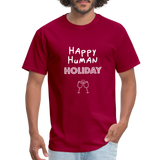 Happy human holiday - Rick and Morty - Men's T-Shirt - dark red