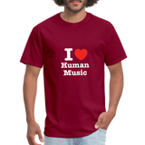 I heart human music - Rick and Morty - Men's T-Shirt - burgundy